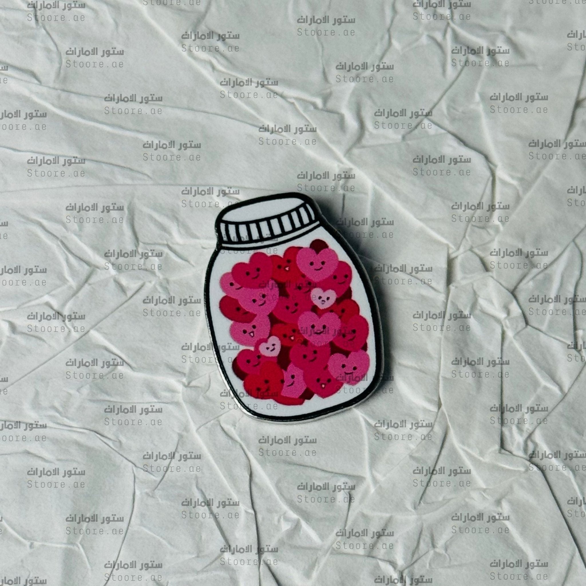 Badge Jar with Love Hearts